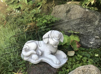 Garden Decoration Dog Stone Patio Figure Figurines Decorative Statue White